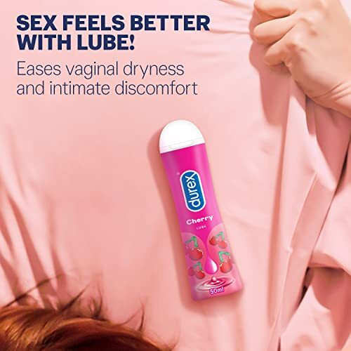 Durex Lube Cherry Flavoured Lubricant Gel For Men & Women - 50Ml | Water Based Lube | Compatible With Condoms & Toys