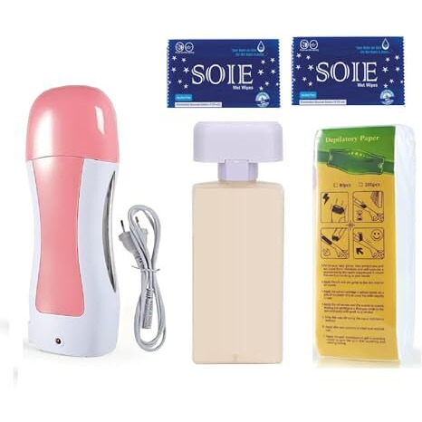 Kahrl Wax Heater Roller Machine Waxing Combo Kit For Hair Removal  Includes Wax Warmer, Refill Cartridges, Strips And Wipes, Wax Kit For Women, Waxing Combo Kit (Wax, Roll On Heater Combo)