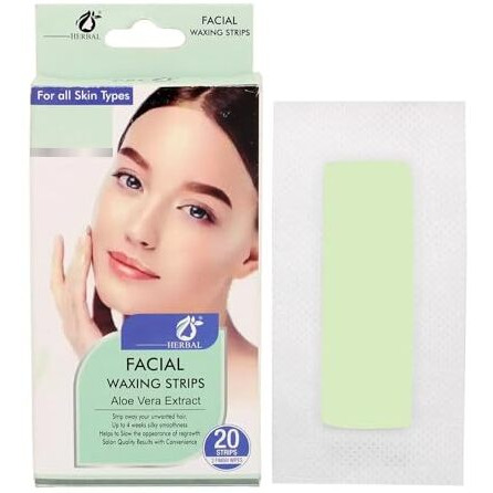 Cuvly Aloevera Liposoluble Face Wax Strips For Women  20 Wax Strips + 2 Wipes, Facial Hair Removal For Upper Lip, Eyebrows, Chin, Sidelocks