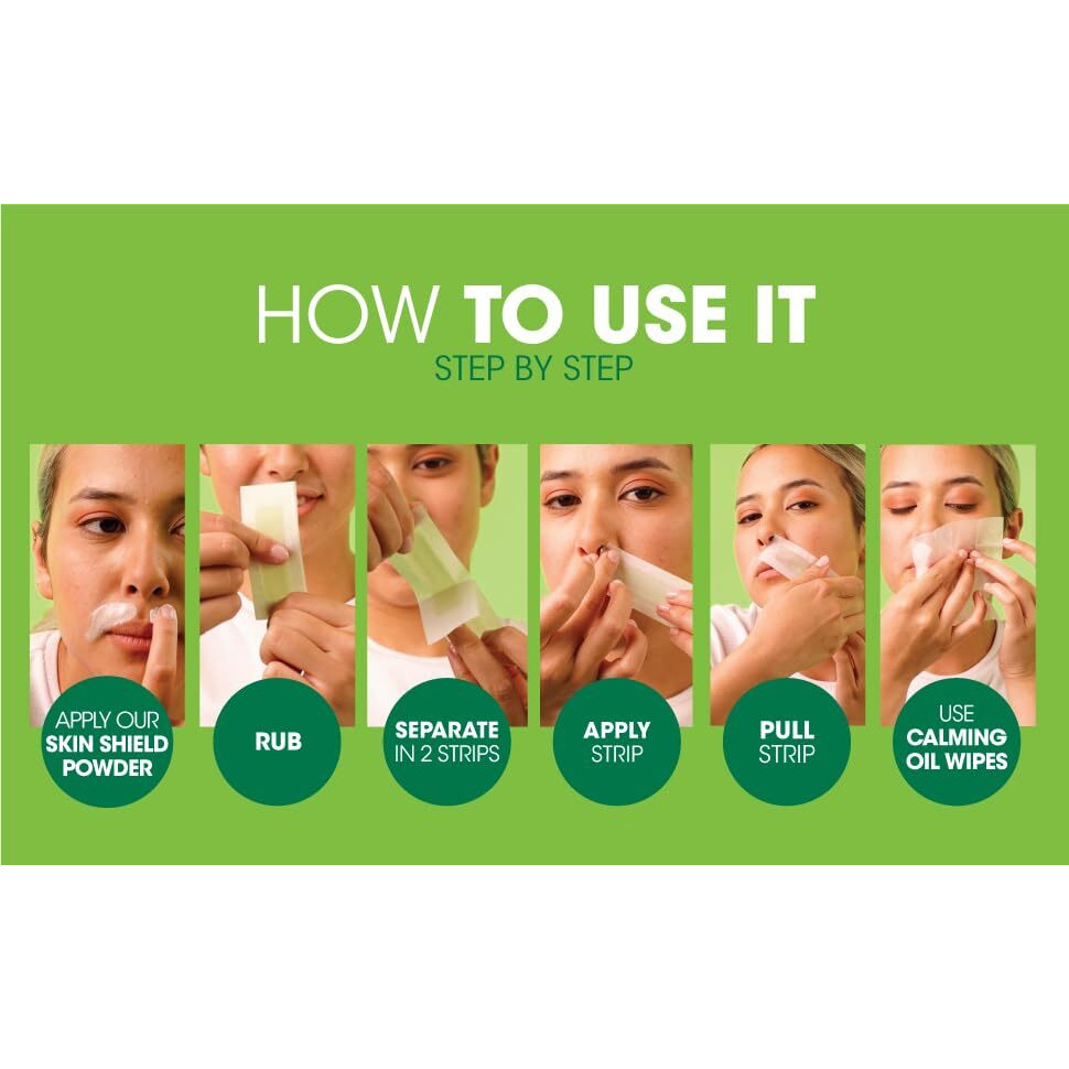 Cuvly Aloevera Liposoluble Face Wax Strips For Women  20 Wax Strips + 2 Wipes, Facial Hair Removal For Upper Lip, Eyebrows, Chin, Sidelocks