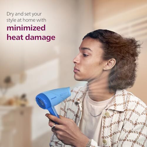 Philips Hp8100/60 Compact Hair Dryer| 2 Flexible Heat Setting| Thermoprotect Prevents Overhearting | 1000 Watts- Blue
