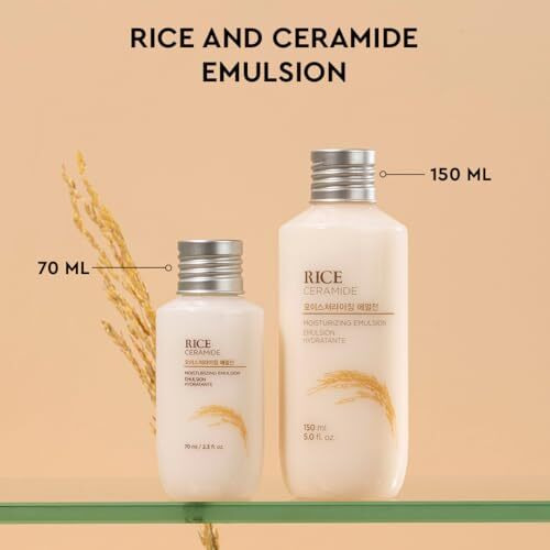 The Face Shop Rice & Ceramide Moisturizing Emulsion Hydratante | Barrier Repair Cream | Locks Moisture For 12 Hours,For Soft & Glowing Skin | Korean Skin Care For All Skin Types (70Ml)