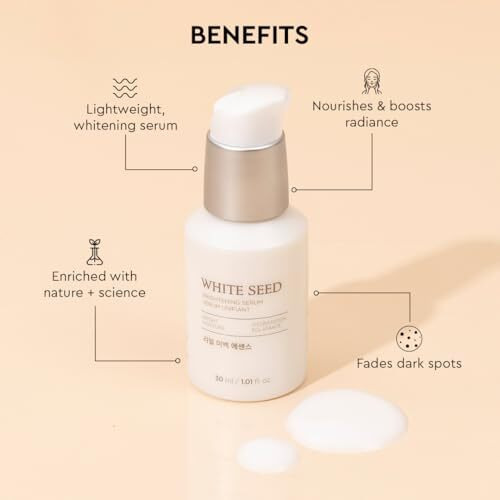 The Face Shop White Seed Brightening Face Serum With Niacinamide & Hyaluronic Acid |For Dark Spots, Dullness & Acne Scars | Suitable For Normal,Oily, Dry,Combination Skin|Sulphate & Paraben Free,30Ml