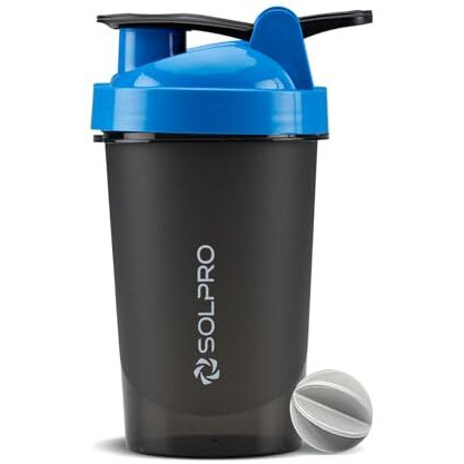 Solpro Fury Shaker Bottle | 450Ml | Portable And Leak-Proof | Non-Slip Grip | Ideal For Protein Shakes, Smoothies, Pre Workout And More | Bpa Free (Blue)
