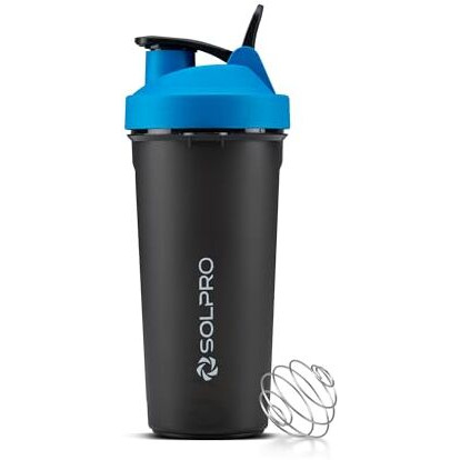 Solpro Blaze Shaker Bottle | 800Ml | Leak-Proof And Mess-Free | Non-Slip Grip | Ideal For Protein Shakes, Smoothies, Pre Workout And More | Bpa Free (Blue)