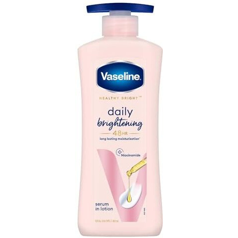Vaseline Healthy Bright Body Lotion 400 Ml, Daily Brightening Moisturizer With Sunscreen For Dry Skin, Gives Non-Greasy Glowing Skin - For Men & Women