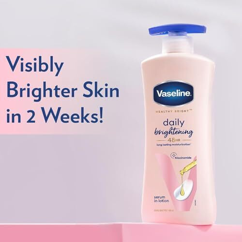 Vaseline Healthy Bright Body Lotion 400 Ml, Daily Brightening Moisturizer With Sunscreen For Dry Skin, Gives Non-Greasy Glowing Skin - For Men & Women