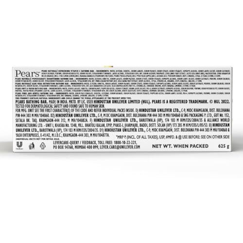 Pears Variety Pack Bathing Soap Bar 125 G (Pack Of 5) With Glycerin For Glowing Skin & Body - Paraben Free, For Men & Women