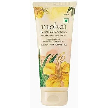 Moha Herbal Hair Conditioner With Aloe, Jojoba Oil, Almond Oil And Wheat Germ Oil For Soft, Silky Smooth, Tangle-Free Hair - 200Ml (Pack Of 1),1 Count