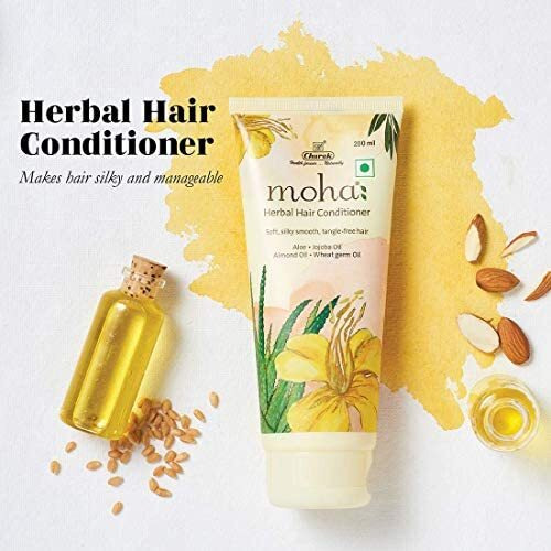 Moha Herbal Hair Conditioner With Aloe, Jojoba Oil, Almond Oil And Wheat Germ Oil For Soft, Silky Smooth, Tangle-Free Hair - 200Ml (Pack Of 1),1 Count
