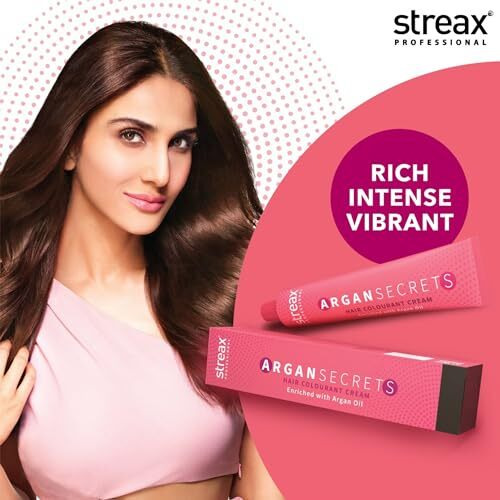 Streax Professional Argan Secrets Permanent Hair Colourant Cream - Dark Brown 3 (Enriched With Argan Oil) For All Hair Types  90 Gm