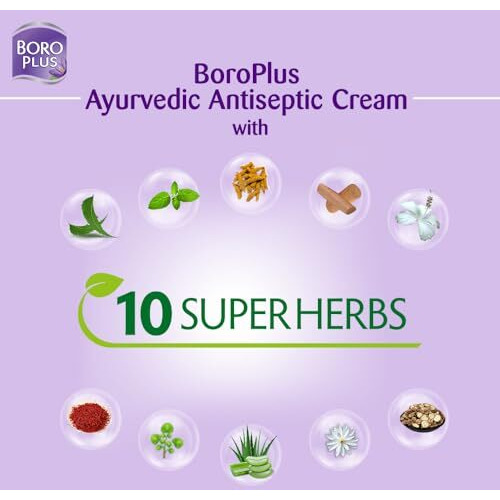 Boroplus Ayurvedic Antiseptic Cream With 10 Super Herbs |24 Hrs Moisturisation |Glowing Skin|For Face, Hand & Body | Heals And Protects The Skin|200Ml