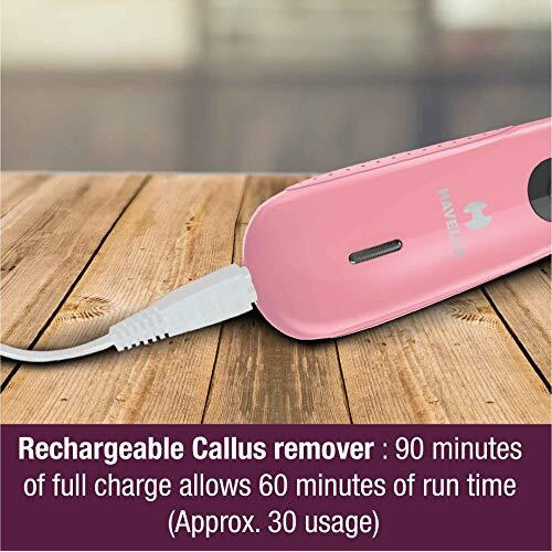 Havells Cr4001 Rechargeable Callus Remover Professional Pedi Feet Care For Cracked Heels Cord & Cordless Use For All Skin Types (Pink)