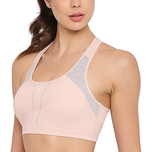 Enamor Racer Back Medium-Impact Sports Bra For Women With Removable Pads- High Coverage, Padded And Wirefree(Sb08_Pearl_M)