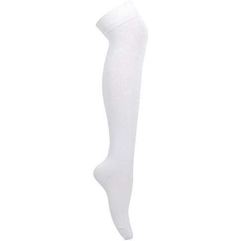 Bonjour Girls Cotton Formal Knee Length Stockings For School In Single-White