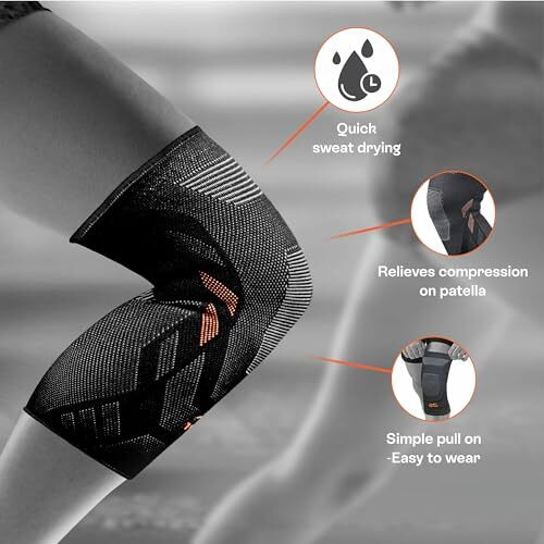 Tynor Knee Cap Air Pro, Black & Orange, Medium, Pack Of 2
