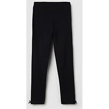 Max Girls Girls Solid Elasticated Leggings (M22Elg17Black_11-12Years), Regular Fit, Mid Rise Black