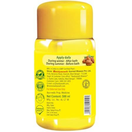 Baidyanath Vansaar Oli Oil - Pure Olive Body Oil With 2X More Real Italian Olives Including Almonds And Sandalwood, 100% More Nourishment - 500 Ml
