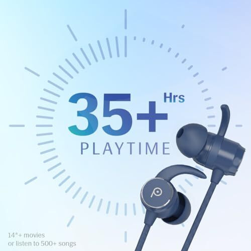Probuds N41 Wireless Bluetooth Neckband (With Mic) | 35+ Hrs Playtime | Enc | Fast Charge In 10 Mins | Water Resistant (Ipx6) | Bt V5.3 | 50Ms Low Latency | Dual Device Pairing (Sapphire Blue)