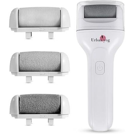 Urban Yog Callus Remover With 3 Interchangeable Head Rollers, Rechargeable, Callus & Dead Skin Removal, 2 Speed Settings, Fast Type-C Charging, 1200Mah Battery