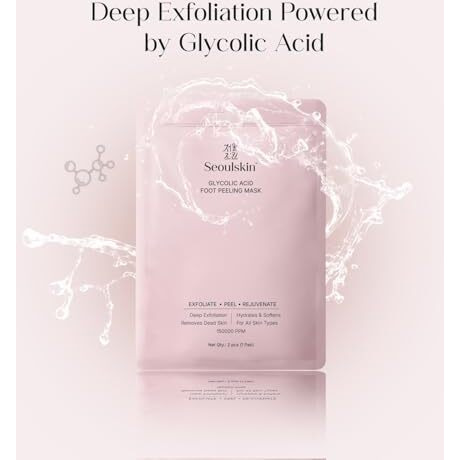 Seoulskin Glycolic Acid Foot Peeling Mask, 150000 Ppm (1 Pair) Korean Peeling & Exfoliating | Deep Exfoliation With Glycolic Acid, Hydrates & Softens, Removes Dead Skin, Cruelty-Free, Vegan, Paraben-Free Foot Peel Off Mask For All Skin Types