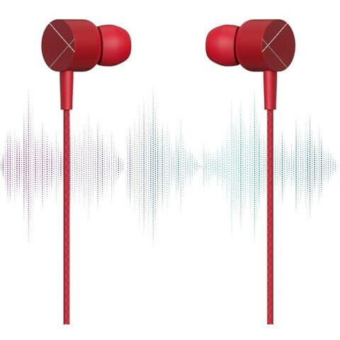 Zebronics Zeb-Buds C2 In Ear Type C Wired Earphones With Mic, Braided 1.2 Metre Cable, Metallic Design, 10Mm Drivers, In Line Mic & Volume Controller (Red)