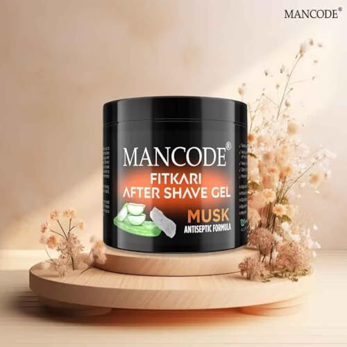 Mancode Fitkari After Shave Gel Musk For Men | Post Shave Gel | Treats Aftershave Cuts Wounds Razor Burn | Skin Irritation | Refreshing Musky Fragrance | Alcohol Free After Shave 100Gm (Pack Of 1)
