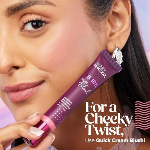 Hilary Rhoda Quick Cream Blush | Highly Pigmented & Dewy Finish | Long-Lasting | Buildable Coverage | Weightless & Easy To Apply | Cream Blush | 20Ml (Perfect Pink - Shade 04)