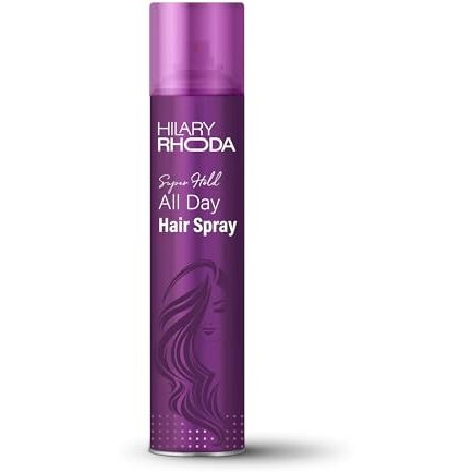 Hilary Rhoda Super Hold All Day Hair Spray | Lasts All Day Long & Ultra Strong Hold | No Residue & Sweat-Proof Hair Spray | 420Ml