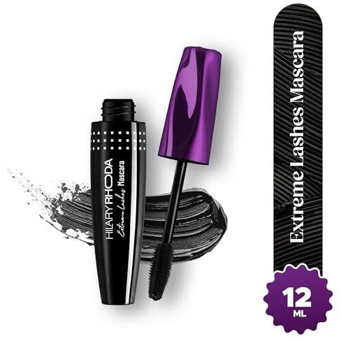 Hilary Rhoda Extreme Lashes Mascara | Volumizing & Lengthening Mascara | Waterproof & Long Lasting |Clump-Free Formula | Smudge-Proof & Non-Sticky Mascara | 12Ml
