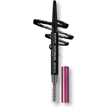 Hilary Rhoda Brow Artist Eyebrow Pencil | Dual-Ended & Natural Finish | Smudge-Proof & Long-Lasting Eyebrow Pencil | 0.3G (Black-Shade 01)