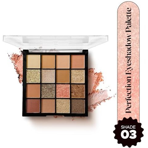 Hilary Rhoda Perfection Eyeshadow Palette|Highly Pigmented Eyeshadow Palette|Matte&Shimmer Finish|Long Lasting Eyeshadow For Women|Blendable Eyeshadow|20.8G|16 Shades (Shade 3),Multicolor