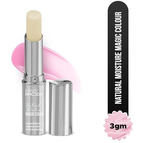 Hilary Rhoda Natural Moisture Magic Colour Lip Balm | Tinted & Ph Lip Balm | Hydrating & Moisturising | With Grape Seed Extract - 3G
