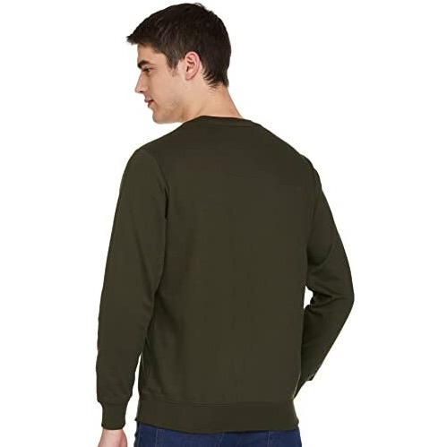 Numero Uno Men's Fleece Regular Crew Neck Sweatshirt (Kmssfc43-Olive-L_Olive_Large)