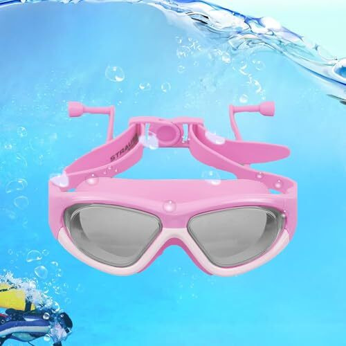 Strauss Swimming Goggles With Anti-Fog & Uv Protection For Adults, Men And Women | Fully Adjustable With Case Cover (Pink/White)