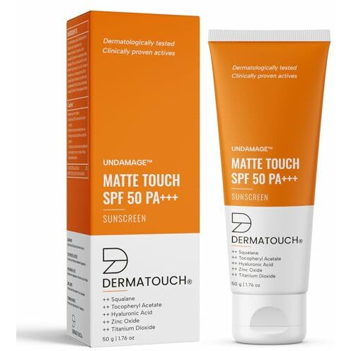 Dermatouch Matte Touch Sunscreen Spf 50 Pa+++ | Water & Sweat Resistant | No White Cast | 50G
