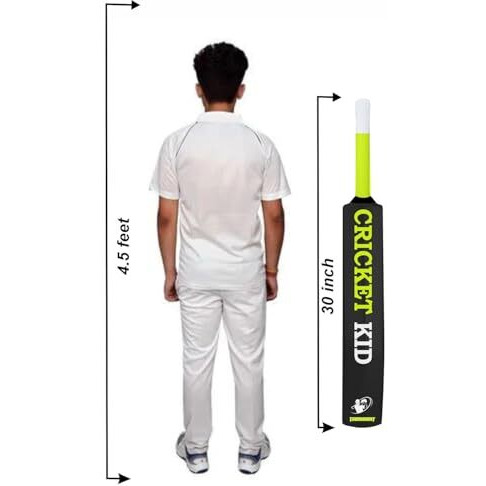 Jaspo Plastic Cricket Bat For Kids,Boys,Girls (30-Inch) | Lightweight Durable Cricket Bat For Beginners, Indoor And Outdoor Play (Grey, Size-5 (Ages-9 To 12))