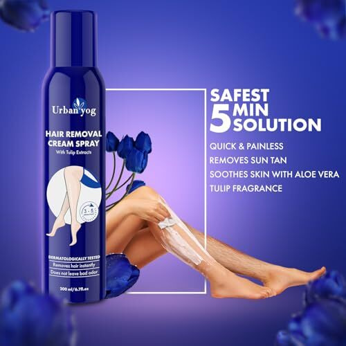 Urban Yog Hair Removal Cream Spray For Women (200 Ml * 2 Units) | Combo Flavor - Tulip And Rose | Painless Body Hair Removal Cream