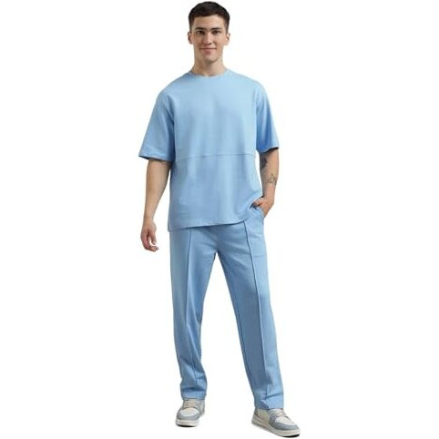 Nobero Men Solid T-Shirt With Joggers