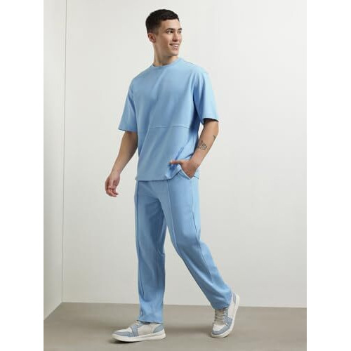 Nobero Men Solid T-Shirt With Joggers