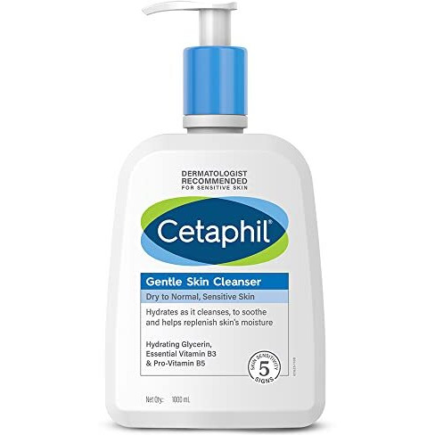 Cetaphil Gentle Skin Cleanser , Hydrating Face Wash For Dry To Normal Skin ,Soap Free & Non Irritating 1Ltr