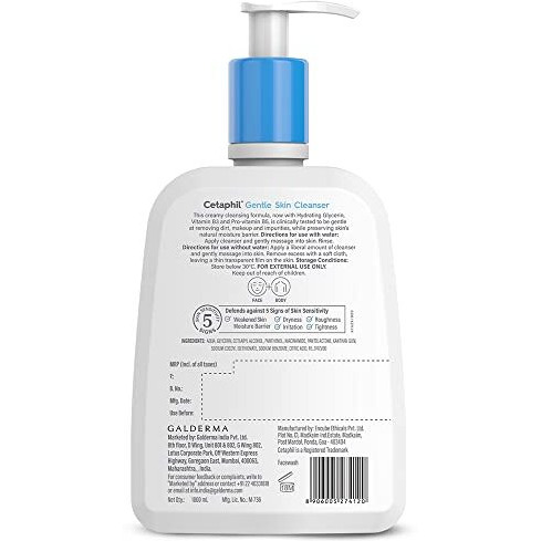 Cetaphil Gentle Skin Cleanser , Hydrating Face Wash For Dry To Normal Skin ,Soap Free & Non Irritating 1Ltr