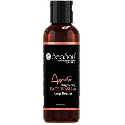 Seasoul Brightening Face Wash, 100Ml  Deep Cleansing Facial Cleanser With Glutathione, Azelaic Acid, Hyaluronic Acid & Goji Berries  Removes Makeup, Dirt & Excess Oil  For Glowing Skin & All Skin Types
