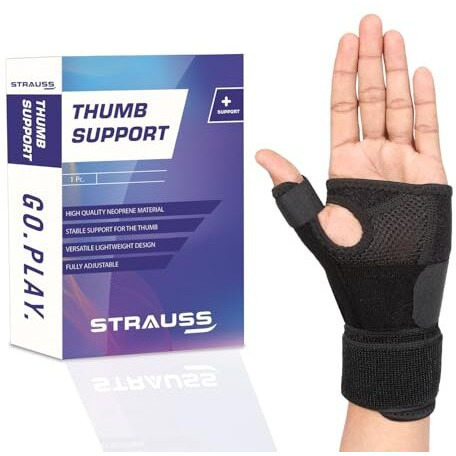 Strauss - St-1509 Thumb Support With Wrist Wrap, Free Size, (Black)