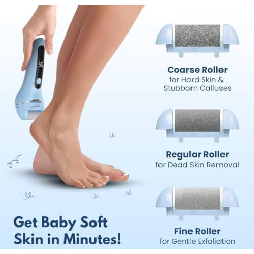 Medtech Revive Rechargeable Callus Remover | Electric Foot Scrubber For Dead Skin Removal | 3 Crystal Quartz Heads For Dead Skin Removal | Pedicure Machine For Home | Pedicure Kit For Women