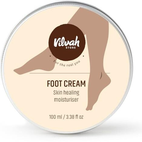 Vilvah Store Foot Cream | For Dry And Cracked Feet | Moisturizes Rough Heels| Softens The Chapped Or Calloused Feet | Suitable For All Skin Types| Suitable For Men & Women | 100 Ml