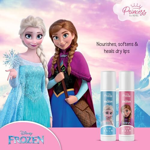 Disney Frozen Princess By Renee Tinted Lip Balm Combo Of 2 Red & Pink Shade 8 Gm, Moisturizes, Nourishes, Heals & Protects With Spf 20 | Enriched With Shea Butter, Vitamin E & Strawberry Extract