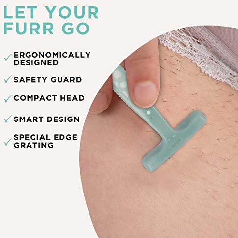 Furr Bikini Line Razor With Chromium And Ptfe Coated Reusable Blade | With Protective Sleeve & Anti Slip Grip | Painless Hair Removal | Irritation & Rash Free Shaving | For Women | Pack Of 1