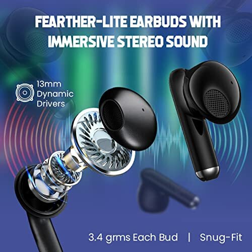 Ptron Bassbuds Xtreme Truly Wireless In Ear Earbuds With Mic, 32Hrs Playtime, Bluetooth Headphones 5.3, 13Mm Driver, Stereo Calls Tws Earbuds, Deep Bass, Ipx4 & Type-C Fast Charging (Grey/Black)