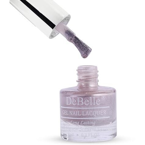 Debelle Mermaid Collection (Chrome Finish Iridescent Nail Polish Shades) 8Ml (Little Mermaid, 8Ml (Pack Of 1)),Metallic Pearl Pink With Silver